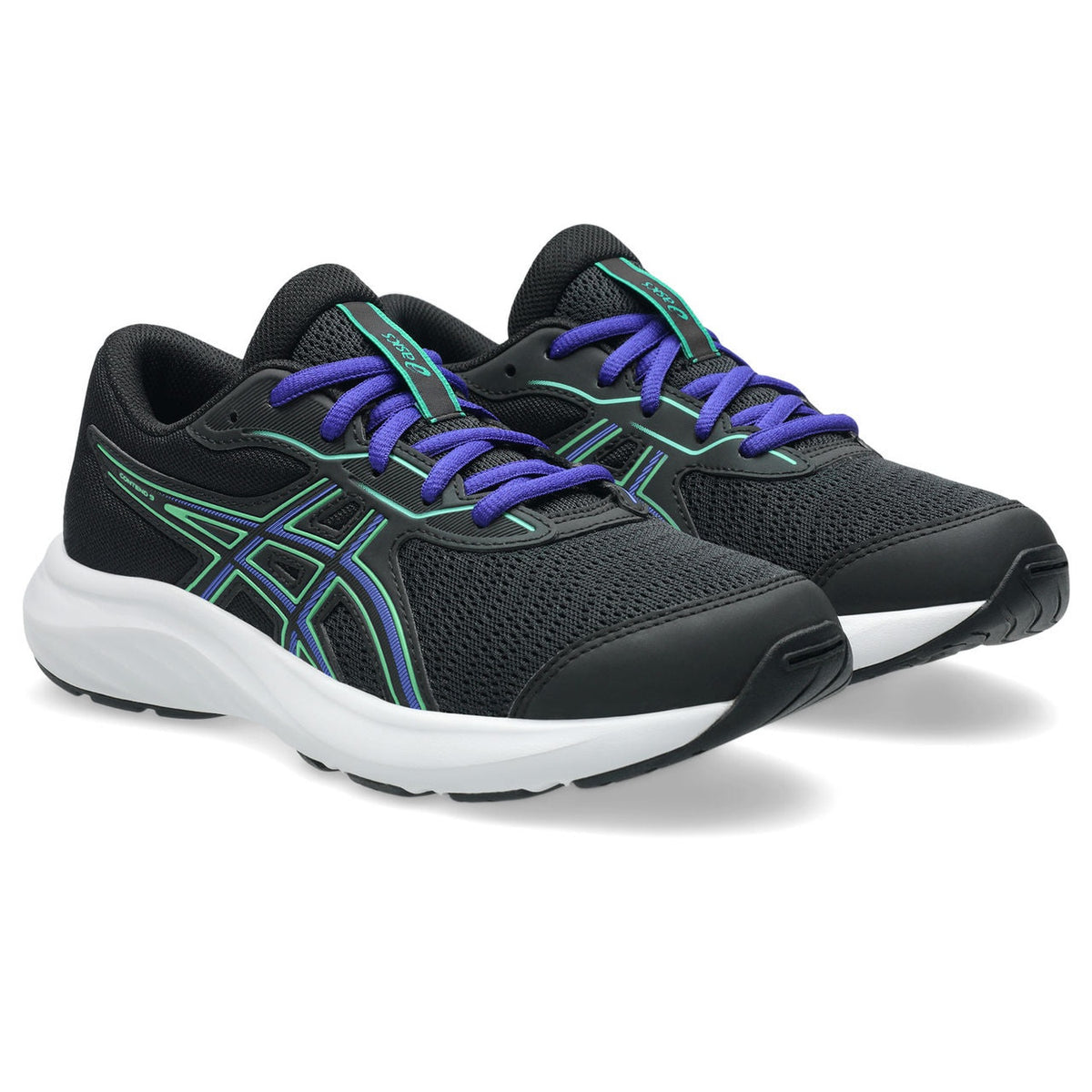 Asics Scarpe Junior Contend 9 GS - 1014A337 - Black / Vital Green - vista 6