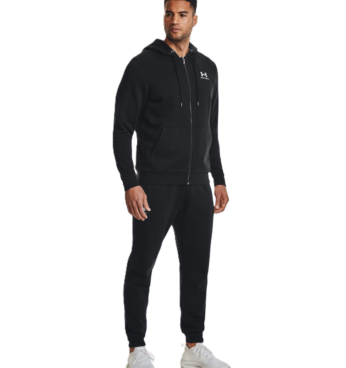 Under Armour Felpa con cappuccio da uomo - UA Essential Fleece Full Zip - 1373881 - Spoorty