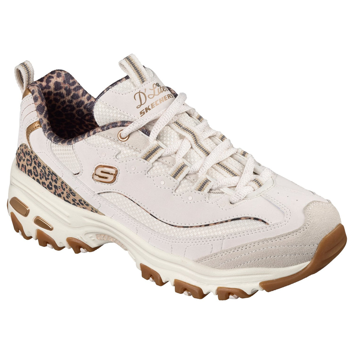 Skechers Sneakers Donna - D'Lites - Wild Charm - 150877 - WHT - White - vista laterale