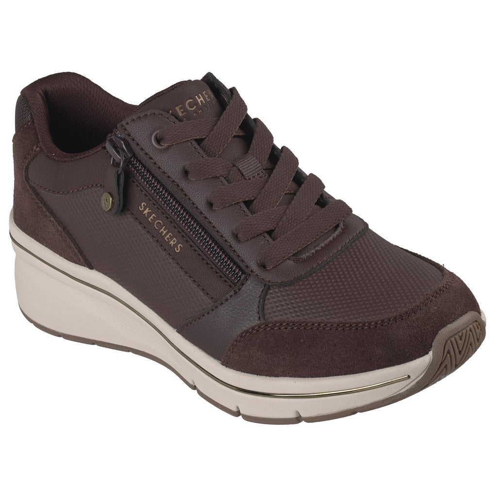 Skechers Sneakers Donna - Billion Flex - Luxe Up - 190370 - CHOC - Chocolate / Black - vista laterale