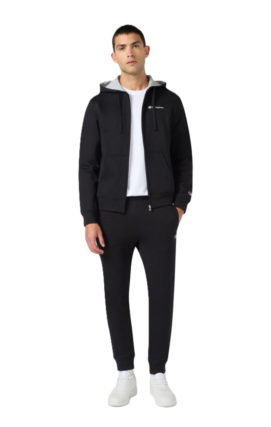 Champion Tuta Full Zip con Cappuccio da Uomo con interno felpato - 221658