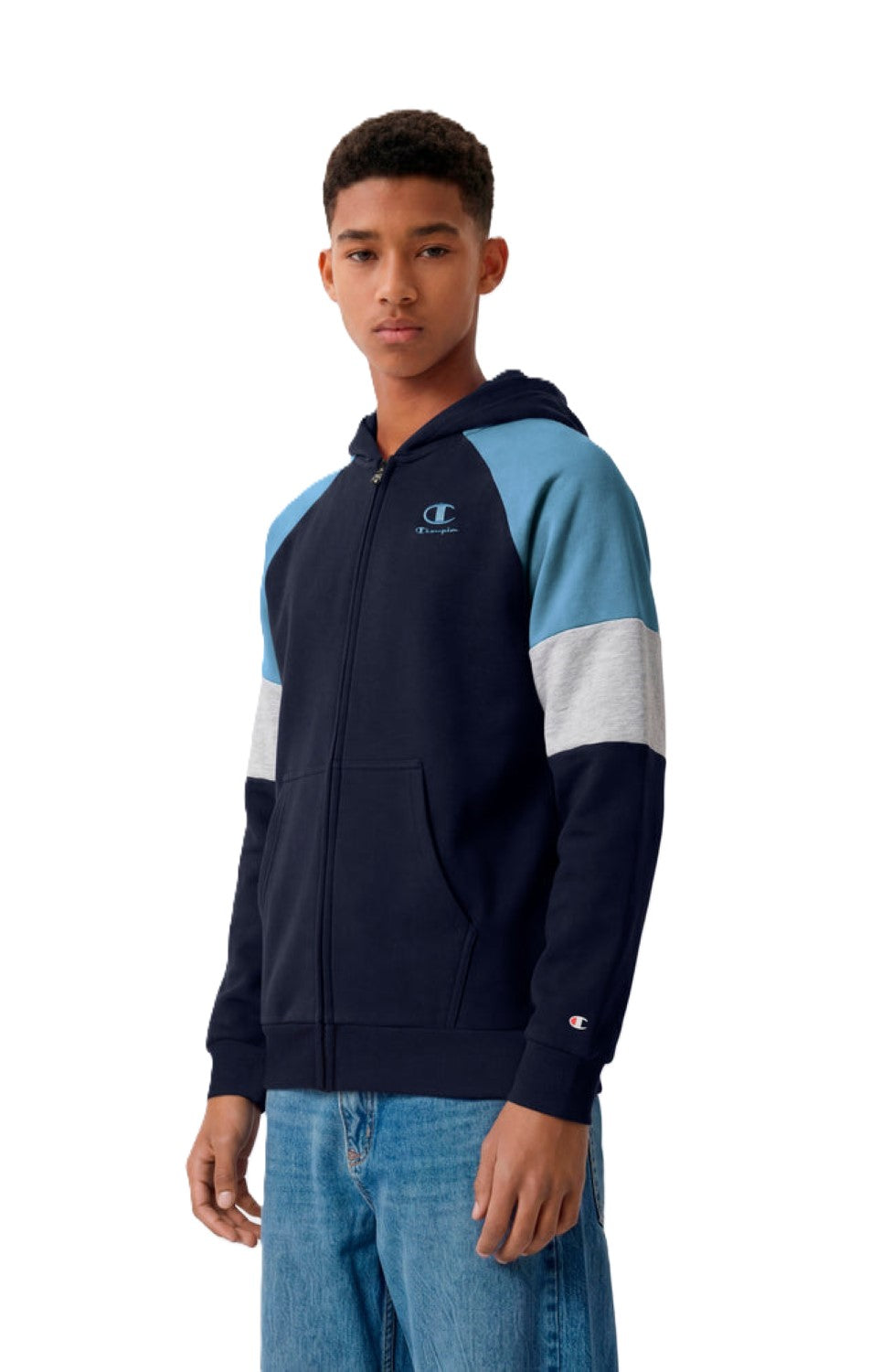 Champion Felpa Junior Unisex Full Zip con Cappuccio - 307716