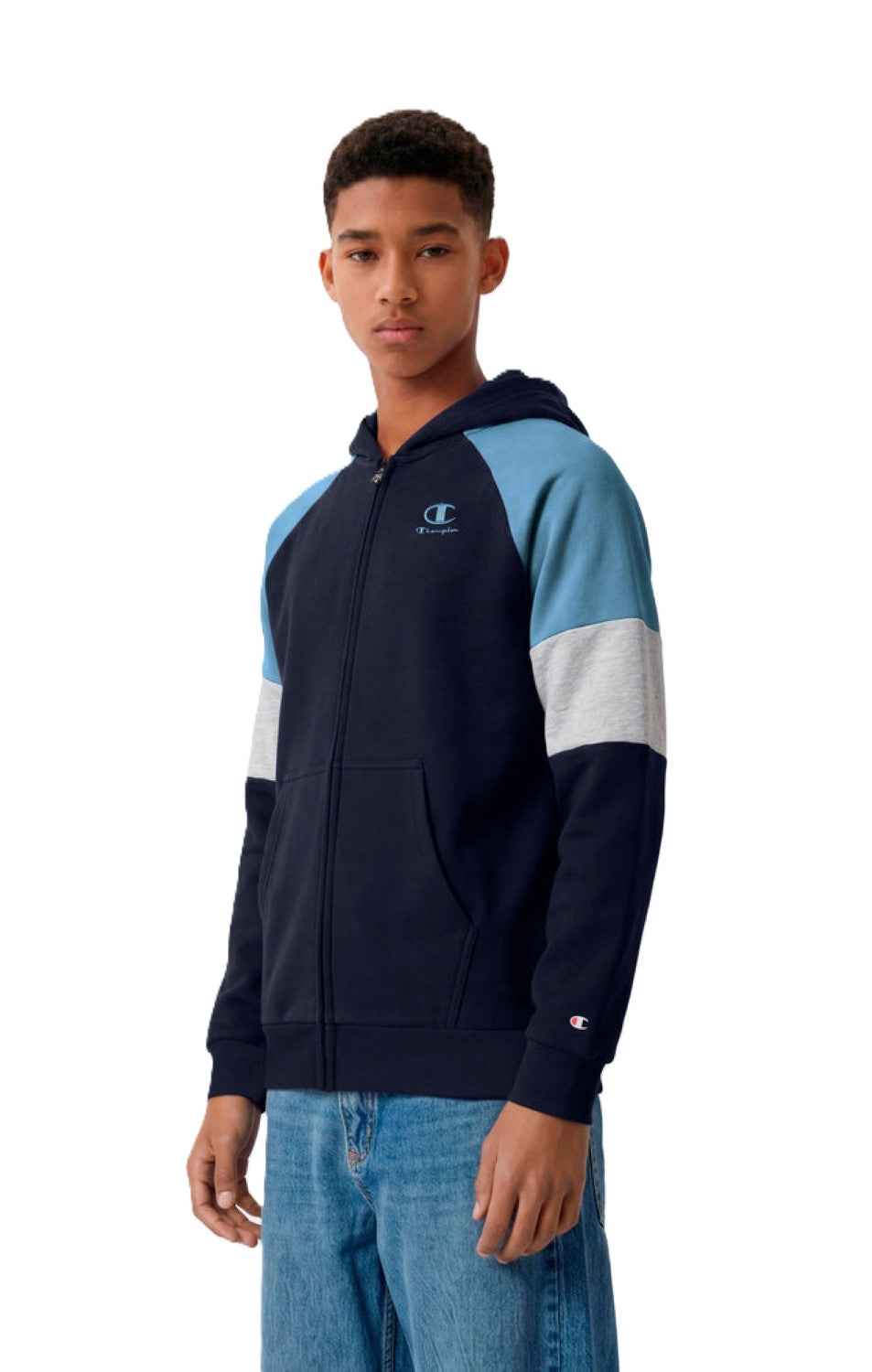 Champion Felpa Junior Unisex Full Zip con Cappuccio - 307716