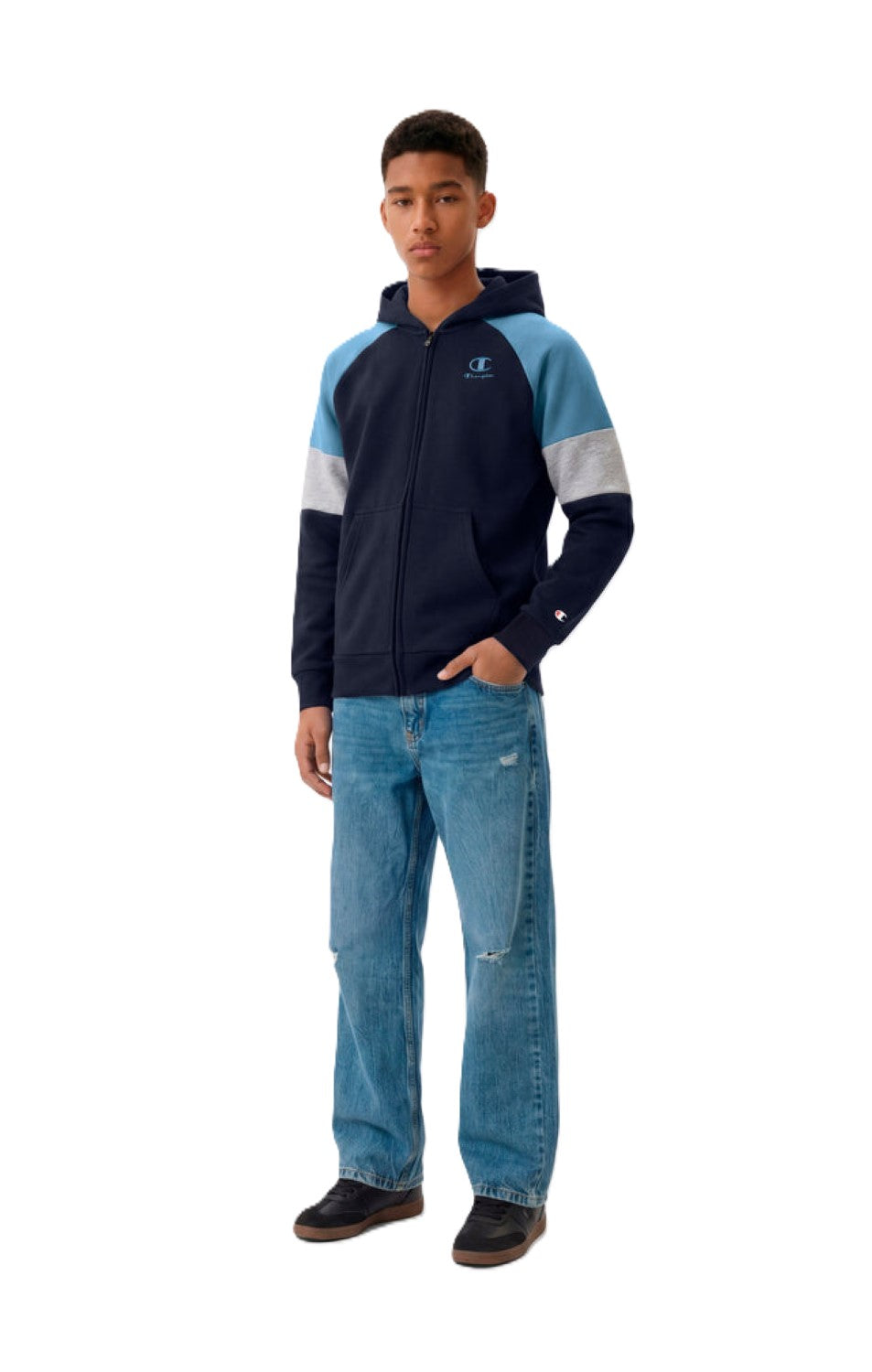 Champion Felpa Junior Unisex Full Zip con Cappuccio - 307716