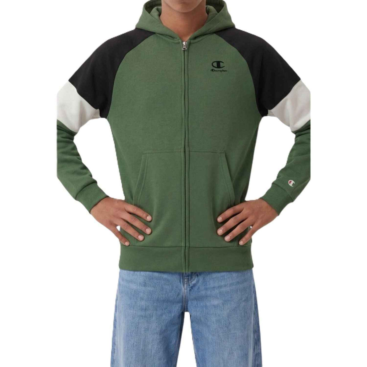 Champion Felpa Junior Unisex Full Zip con Cappuccio - 307716