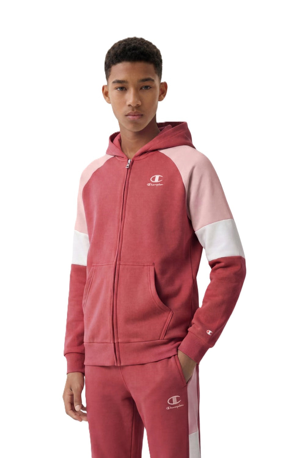 Champion Felpa Junior Unisex Full Zip con Cappuccio - 307716