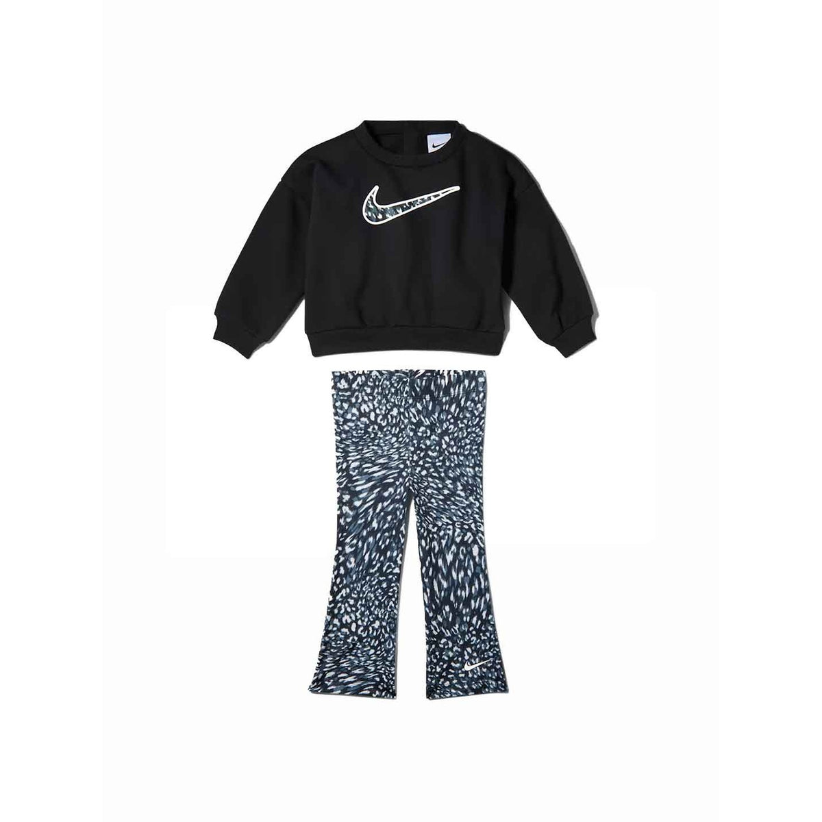 Nike Completo Bambina AOP Crew Legging Set - 36P168 - Black / White - vista 1