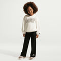 Nike Tuta Bambina Retro French Terry Wide Leg - 36P178 - Black / Sail - vista 1