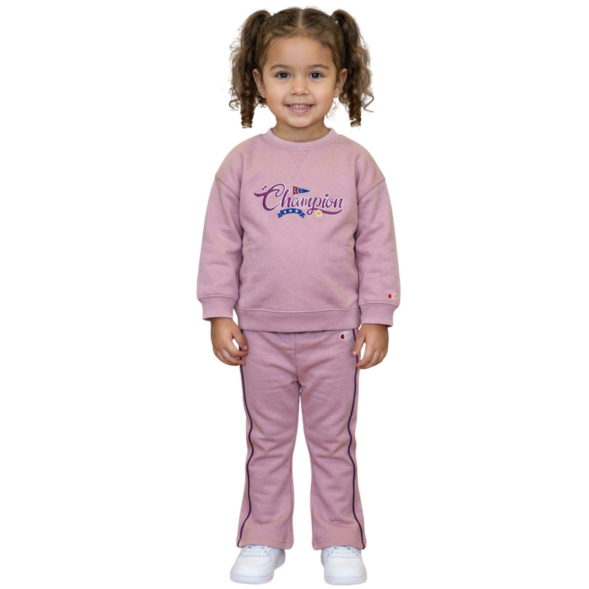 Champion Tuta Neonata Crewneck Flare - 405449 - Rosa chiaro / Viola - vista 1