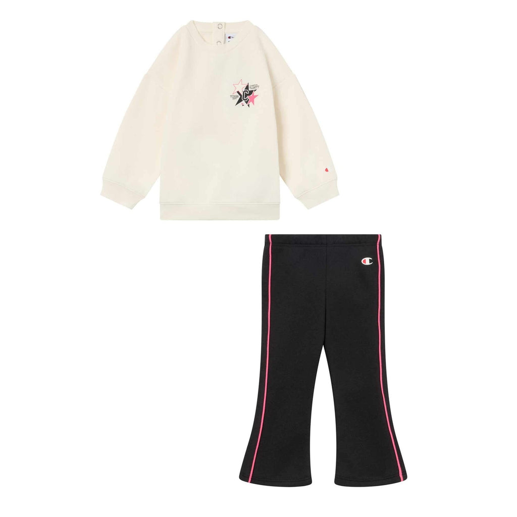 Champion Tuta Neonata Crewneck Flare - 405449 - Crema / Nero - vista 1