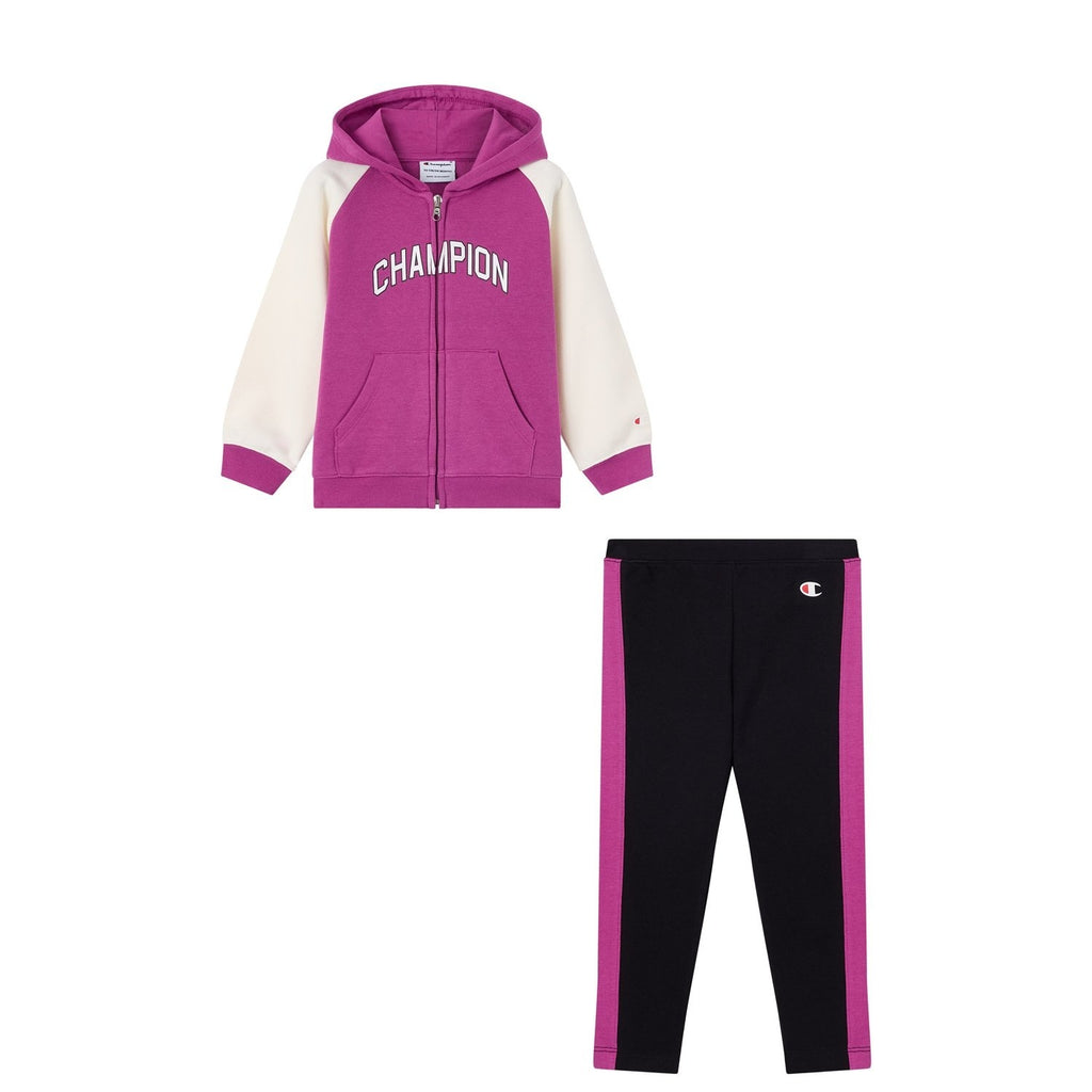 Champion Tuta Neonata Full Zip Hoodie - 405450 - Viola / Nero / Avorio - vista 1
