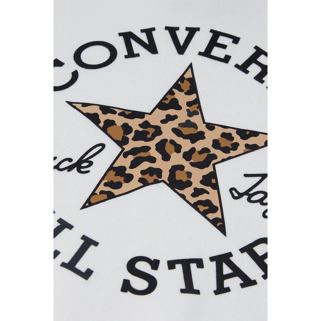 Converse Felpa con Cappuccio Ragazza Relaxed Graphic Hoodie - 4CJ841 - Vintage White Leopard Print - vista 3