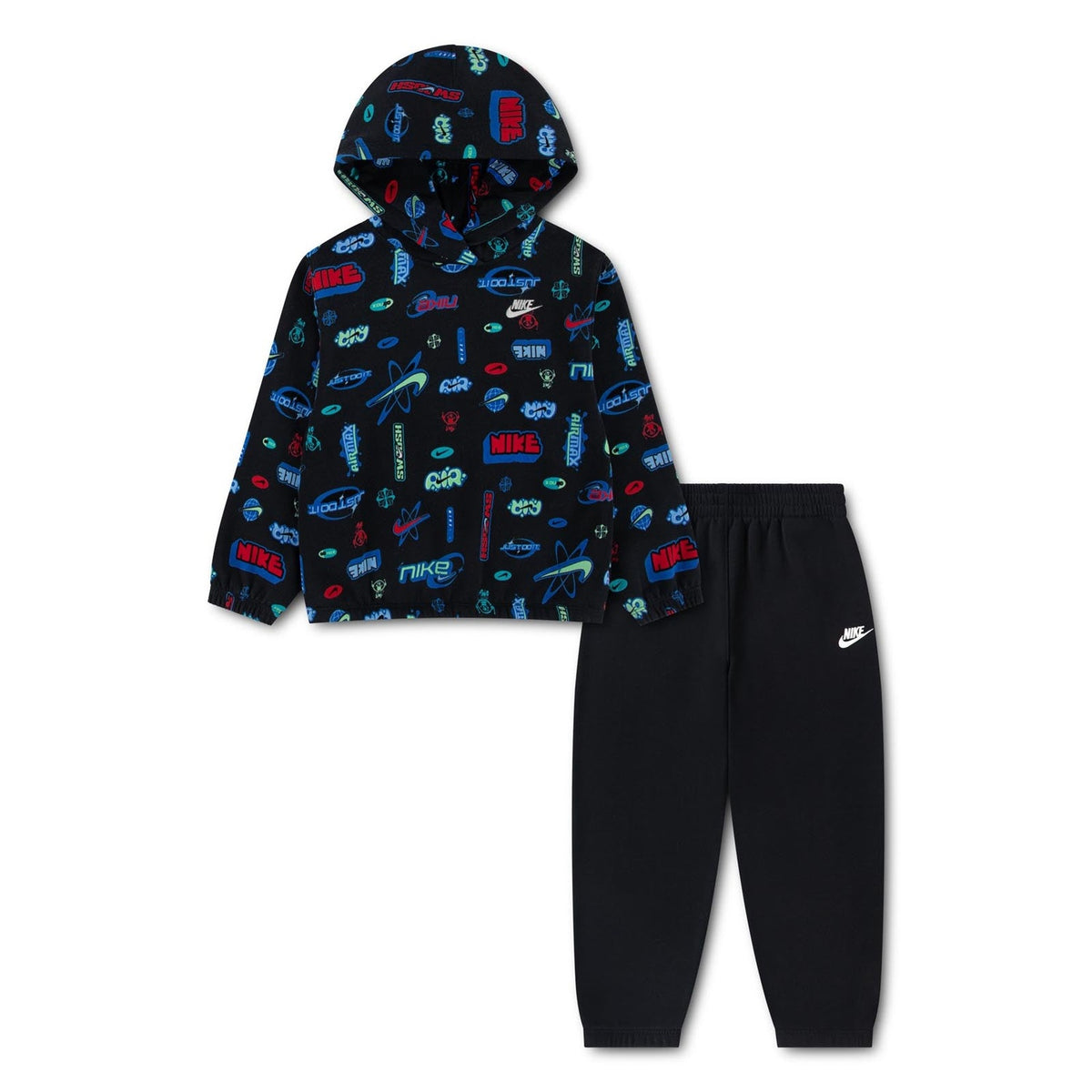 Nike Tuta Bambino Sportswear Brand A AOP Fleece - 86P203 - Black - vista 1