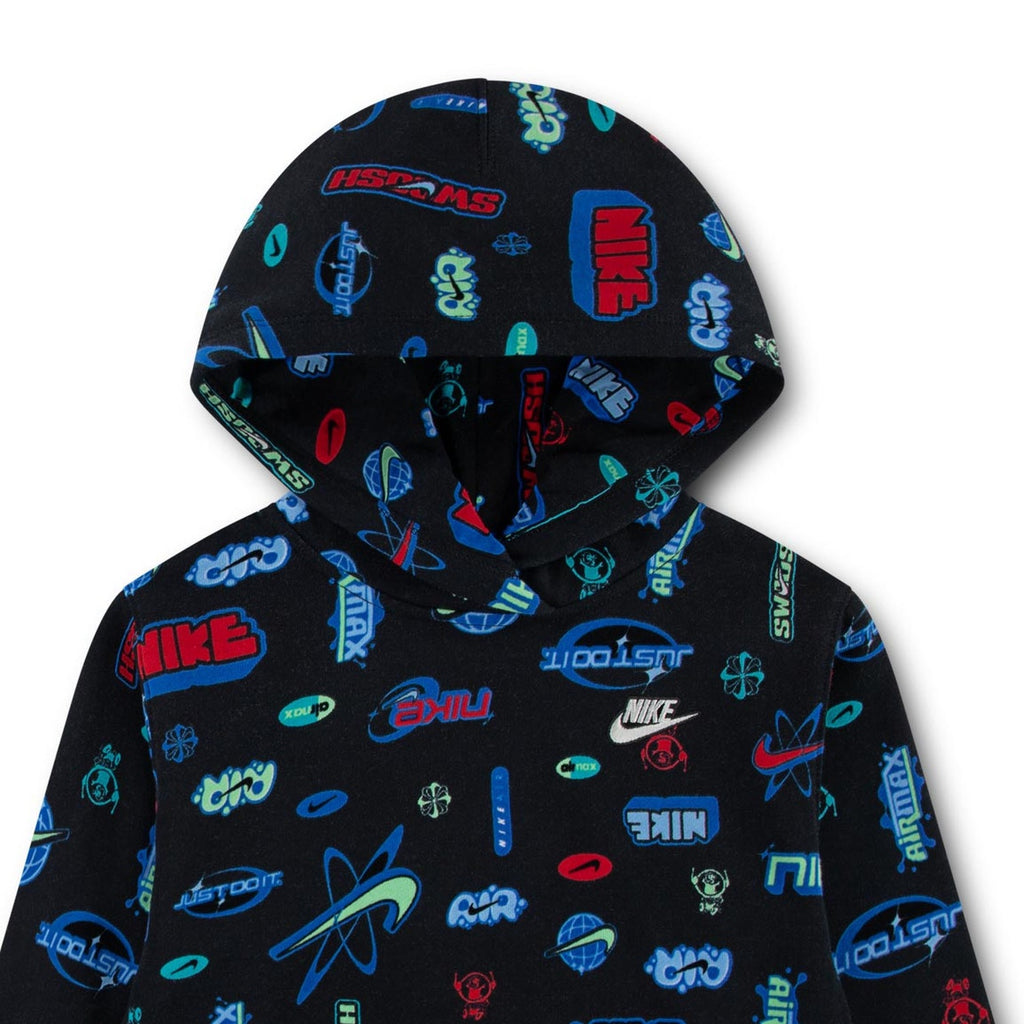 Nike Tuta Bambino Sportswear Brand A AOP Fleece - 86P203 - Black - vista 4