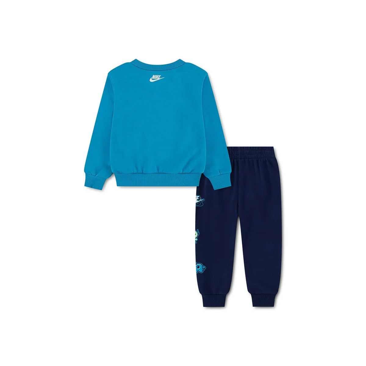 Nike Tuta Bambino Sportswear Brand A Fleece Crew - 86P205 - Midnight Green - vista 2