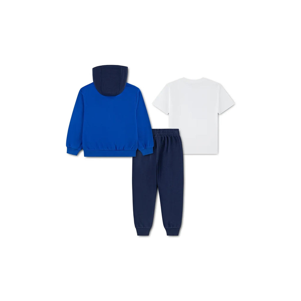 Nike Tuta 3 Pezzi Bambino Lifestyle Hoodie Set con T-Shirt - 86P282 - Midnight Royal - vista 2