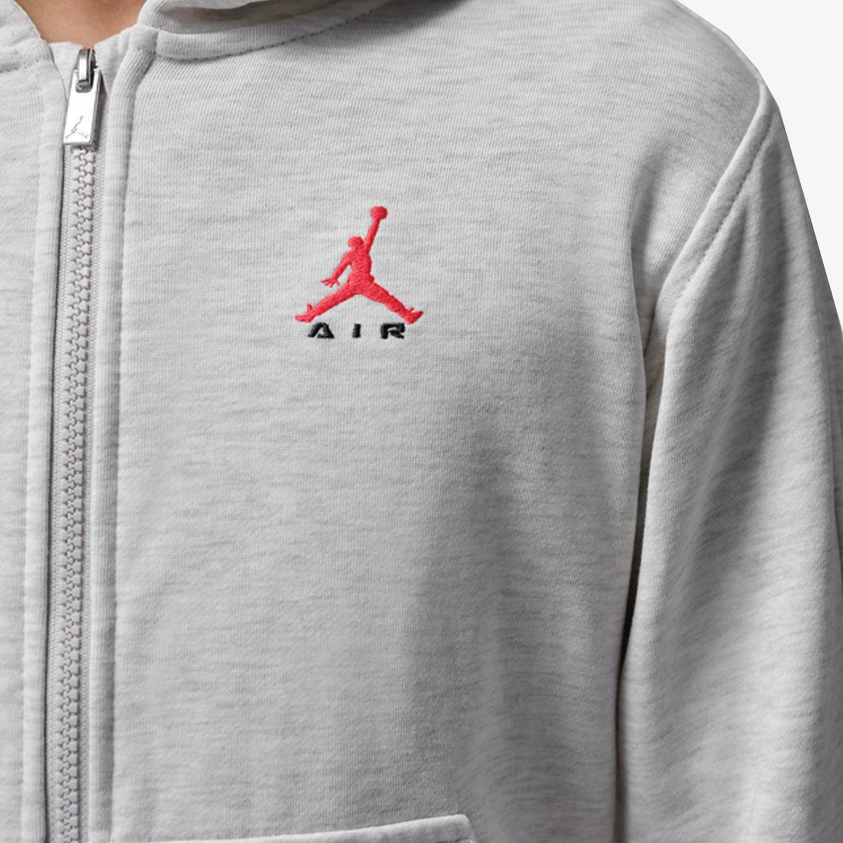 Nike Jordan Felpa con Zip e Cappuccio Junior Brooklyn Full Zip - 95G314 - Neutral Grey Heather - vista 3