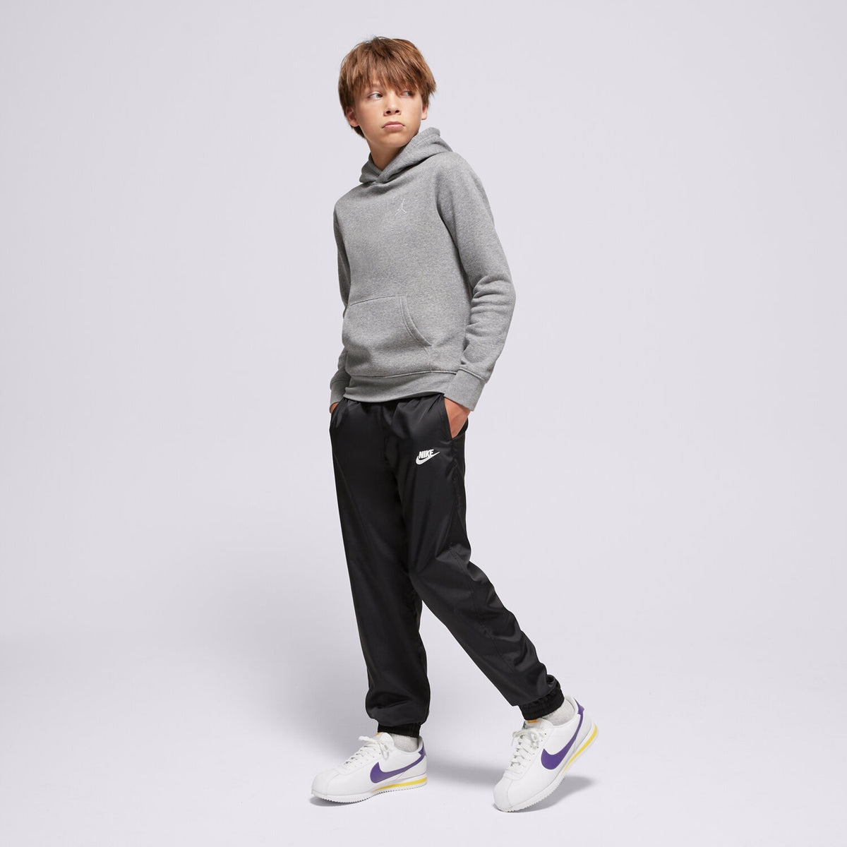 Nike Jordan Felpa con Cappuccio Junior MJ Brooklyn Fleece - 9BD232 - Carbon - vista 3