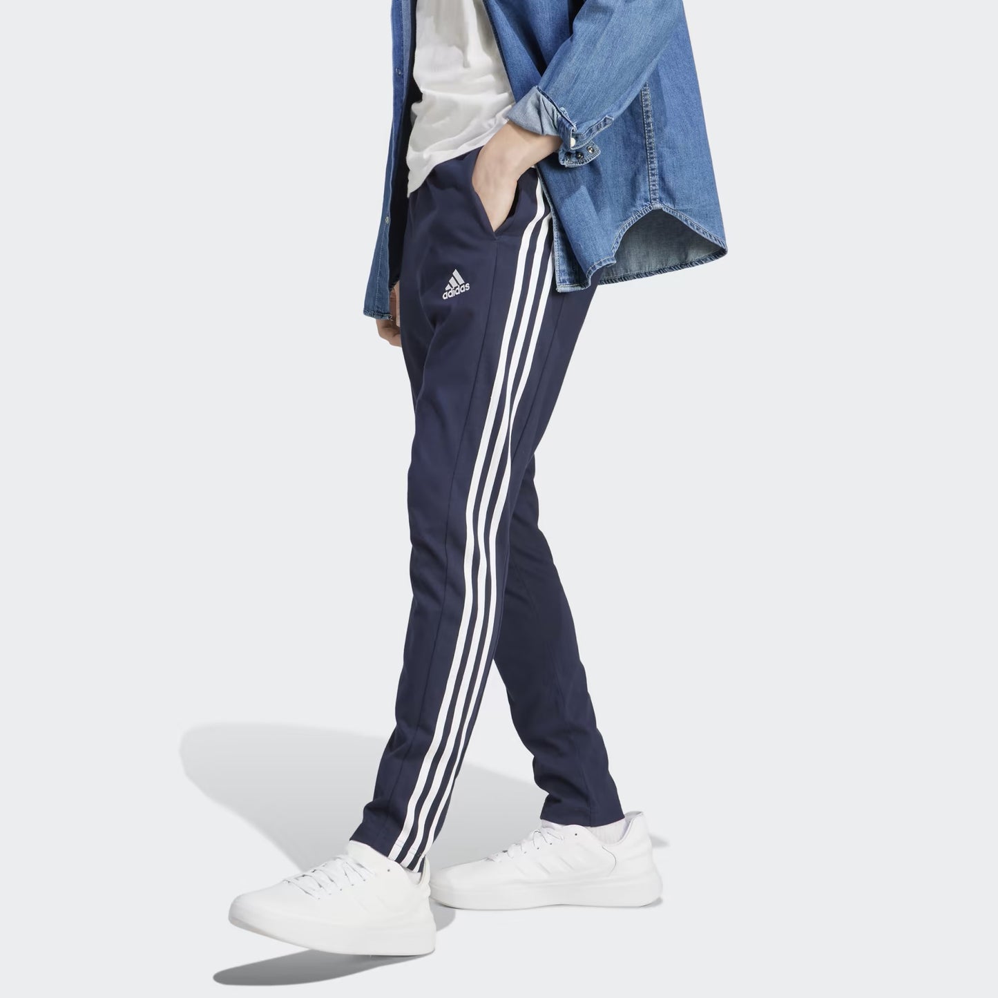 Adidas Pantaloni Jersey Uomo - Tapered Open Hem 3-Stripes - IC0045