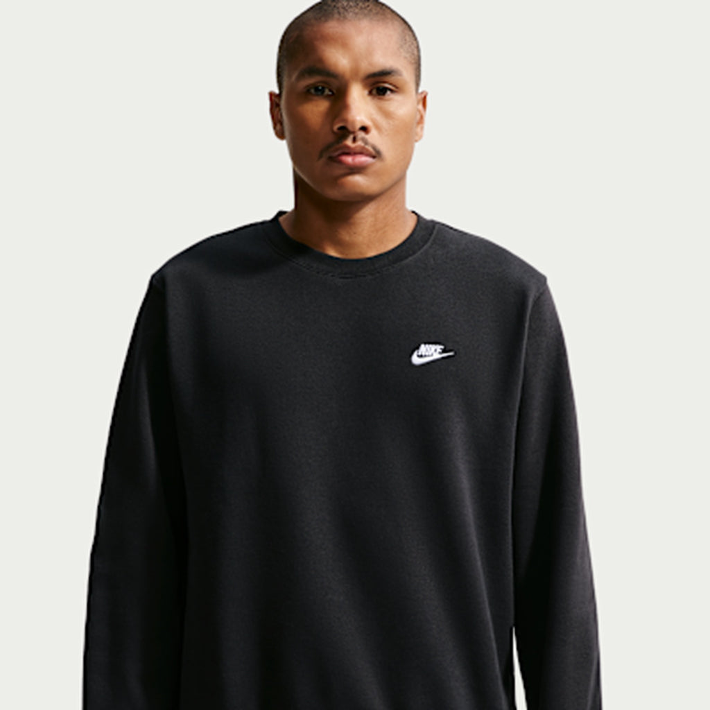 Nike Felpa Girocollo Uomo Club Fleece - FN3886 - Black / Black / White - vista 1