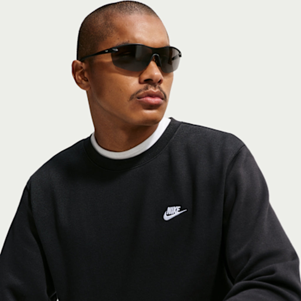 Nike Felpa Girocollo Uomo Club Fleece - FN3886 - Black / Black / White - vista 3