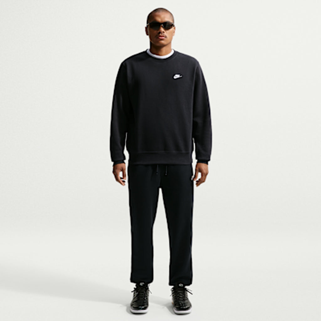 Nike Felpa Girocollo Uomo Club Fleece - FN3886 - Black / Black / White - vista 4