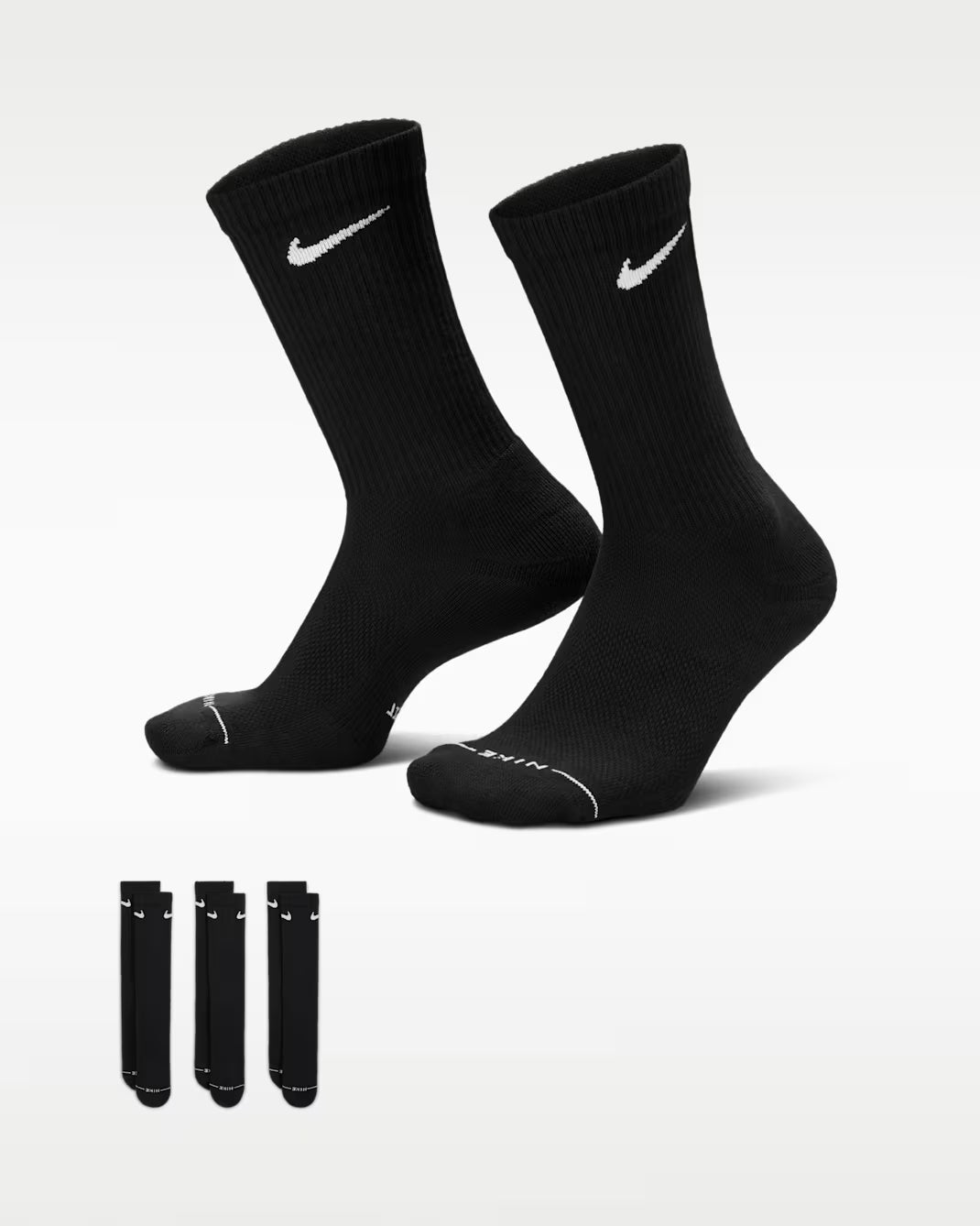 Nike EVERYDAY ELEVATED CREW SOCKS 3 Paia media Lunghezza - HQ4335
