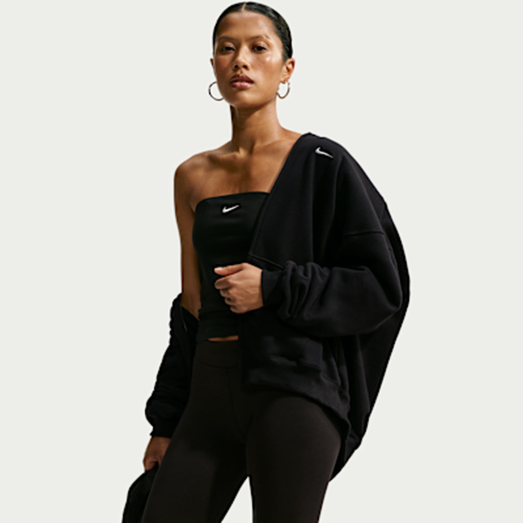 Nike Felpa con Zip e Cappuccio Donna Studio Fleece Medium Weight Oversize - IM8084 - Black - vista 1