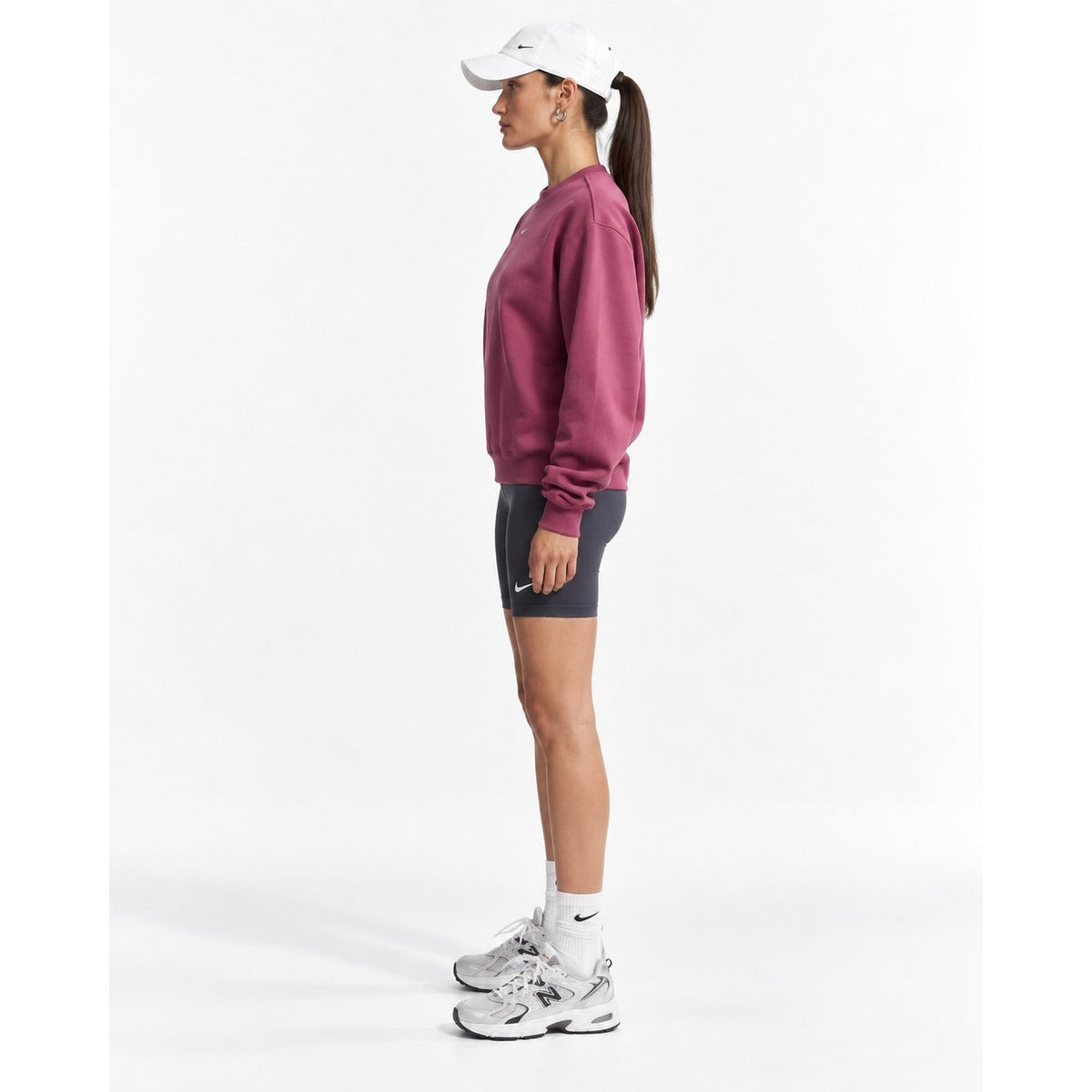 Nike Felpa Girocollo Donna Studio Fleece Medium Weight - IM8098 - Pink Smoke / Sail - vista 2