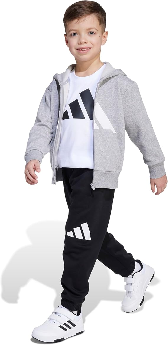 Adidas tuta full zip 3 Striper Essential Full Logo per bambini