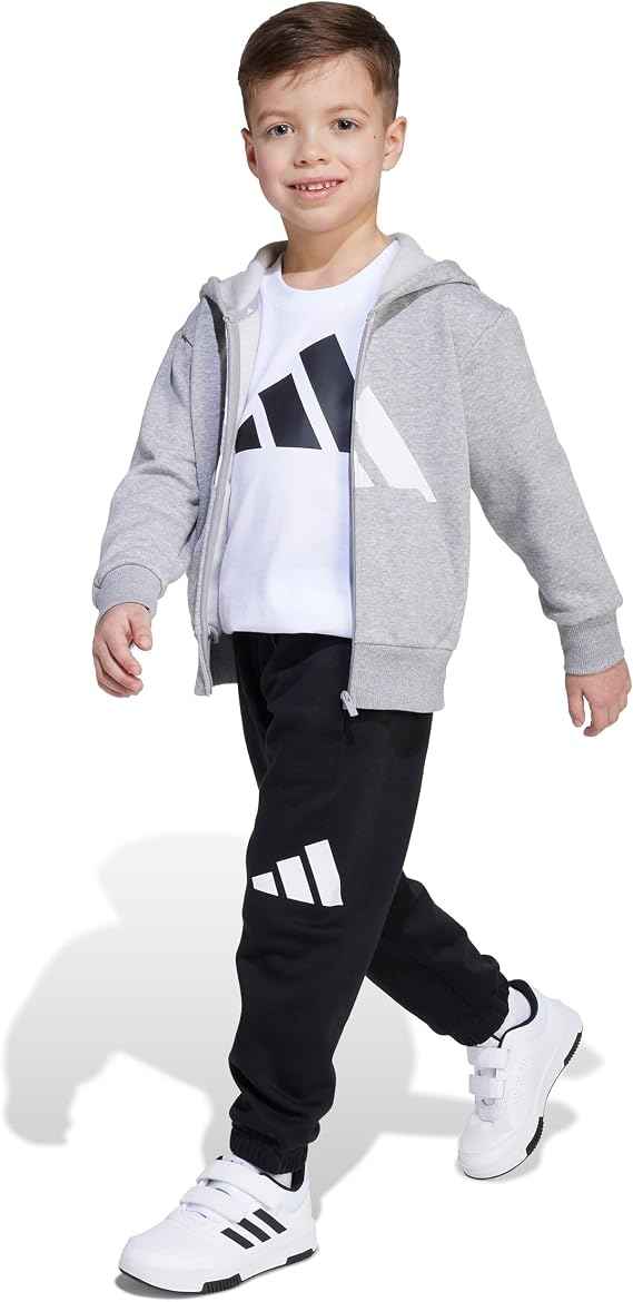 Adidas tuta full zip 3 Striper Essential Full Logo per bambini