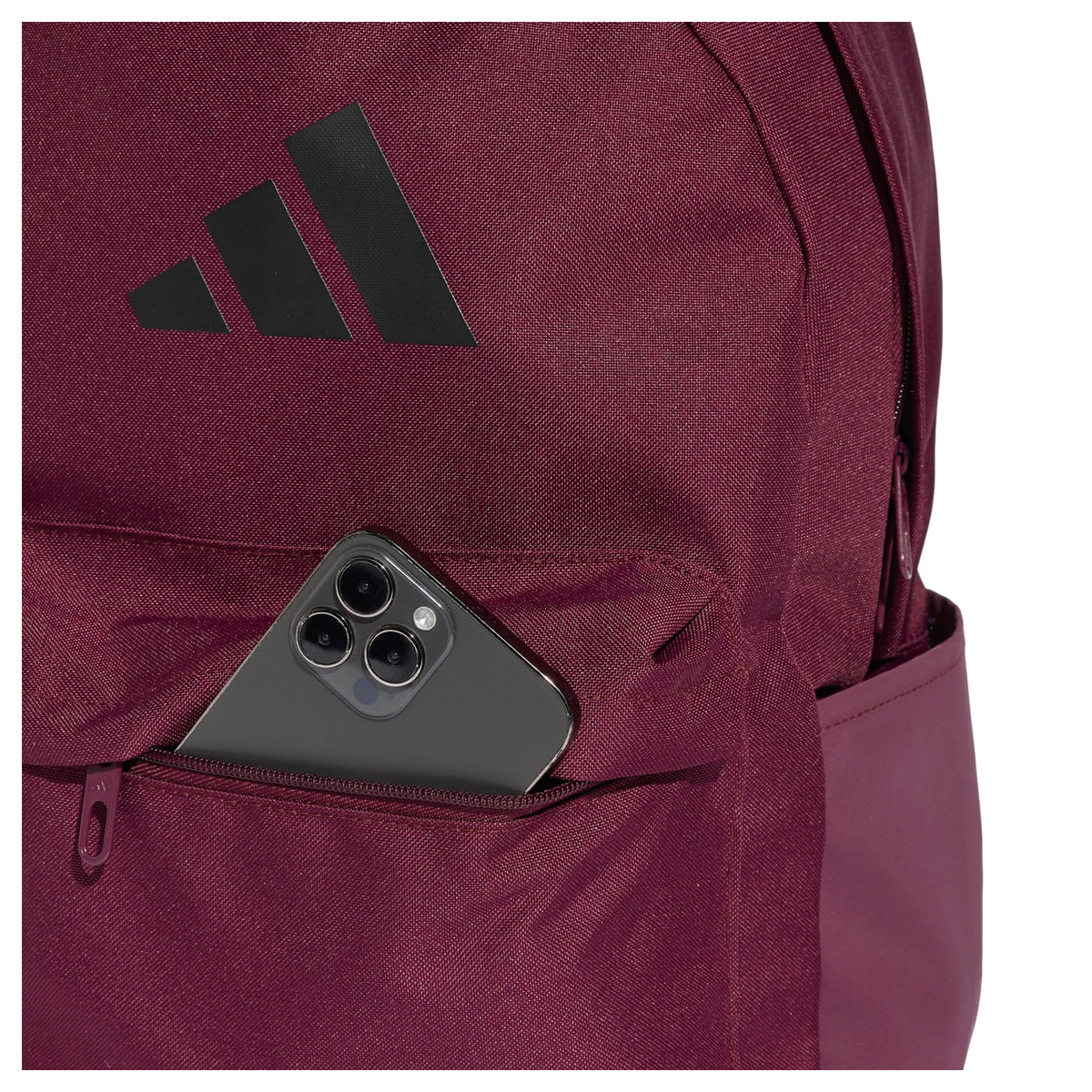 Adidas Zaino Unisex Classic 3 Bar Logo - KQ6741 - Maroon/Black - vista 4