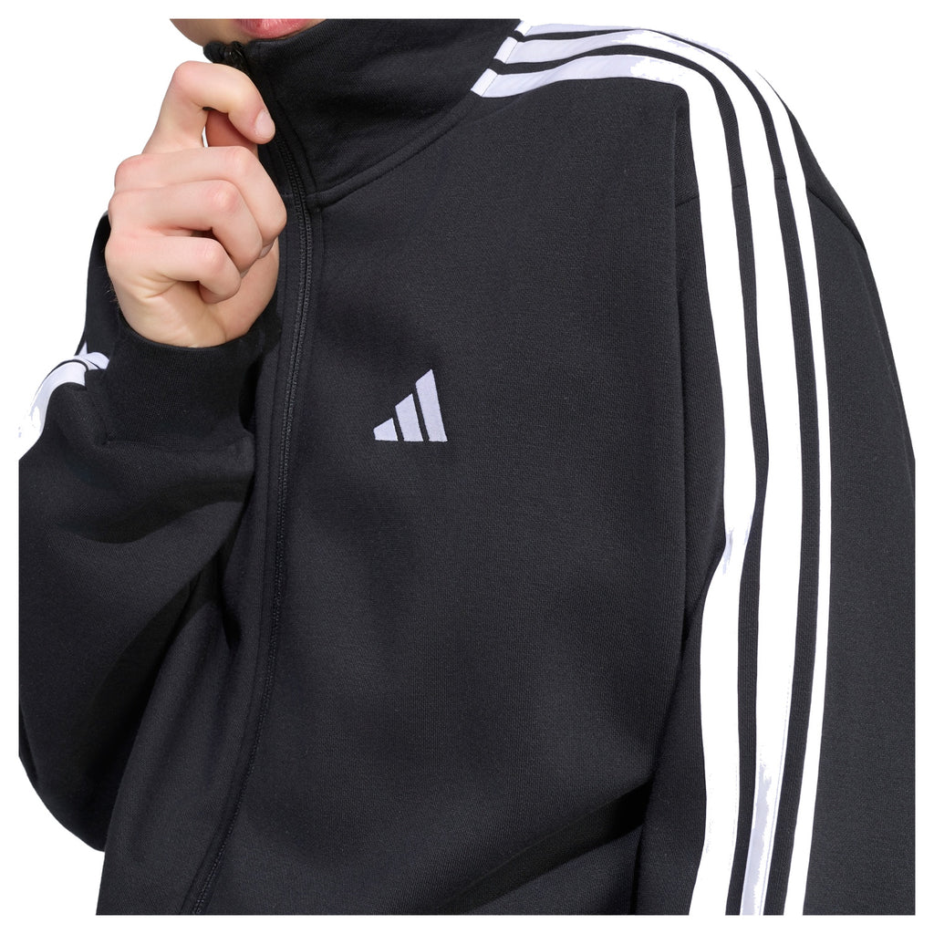 Adidas Tuta Uomo 3 Stripes Fleece - KY2284 - Black/White - vista 4