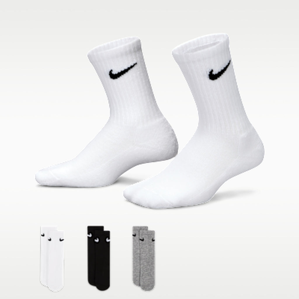 Nike Calze Junior Basics Crew 3 Paia - UN0027 - White / Dark Grey Heather - vista 1