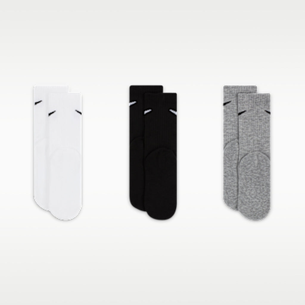 Nike Calze Junior Basics Crew 3 Paia - UN0027 - White / Dark Grey Heather - vista 3