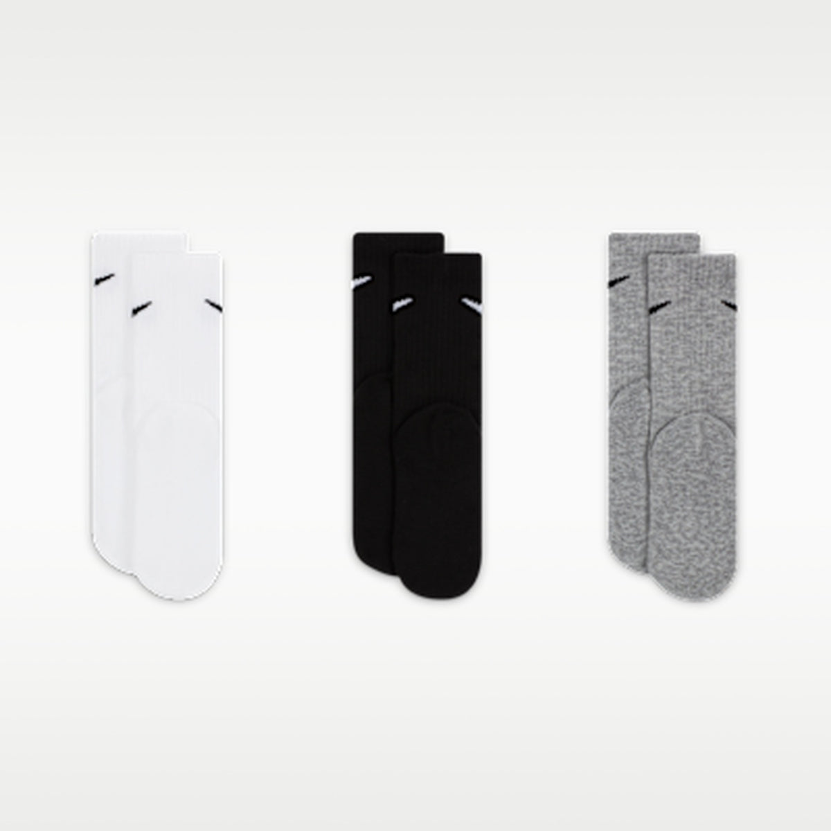 Nike Calze Junior Basics Crew 3 Paia - UN0027 - White / Dark Grey Heather - vista 3