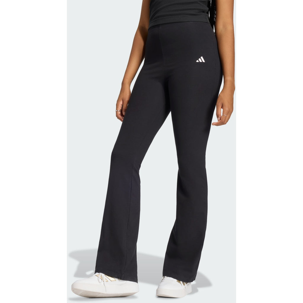 Adidas Leggings Donna Essentials Small Logo Flared - JD9961 - Nero / Bianco - vista 2