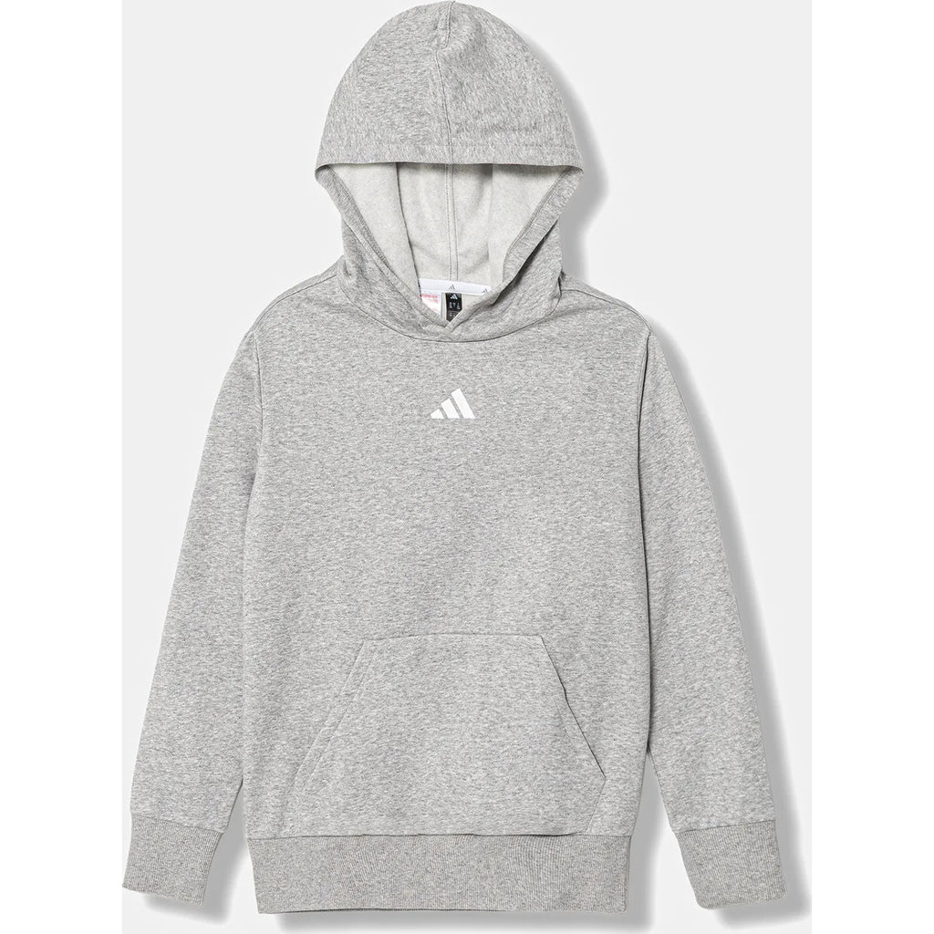 Adidas Felpa con Cappuccio Junior Essentials Small Logo - JV9995 - Grigio mélange / Bianco - vista principale