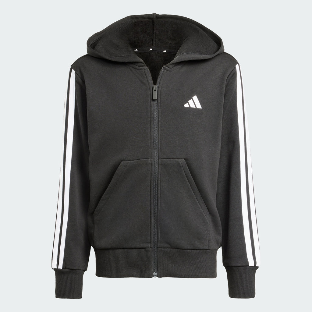 Adidas Felpa Ragazza Essentials 3-Stripes con Zip - KC8735 - vista principale
