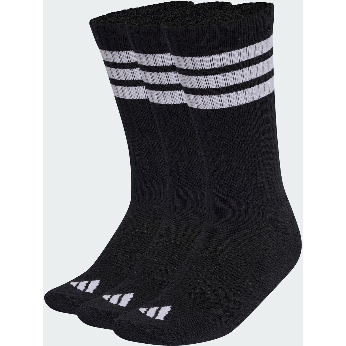 Adidas Calzini Unisex 3-Stripes Cushioned Crew 3 Paia - KC9641 - Nero / Bianco - vista principale