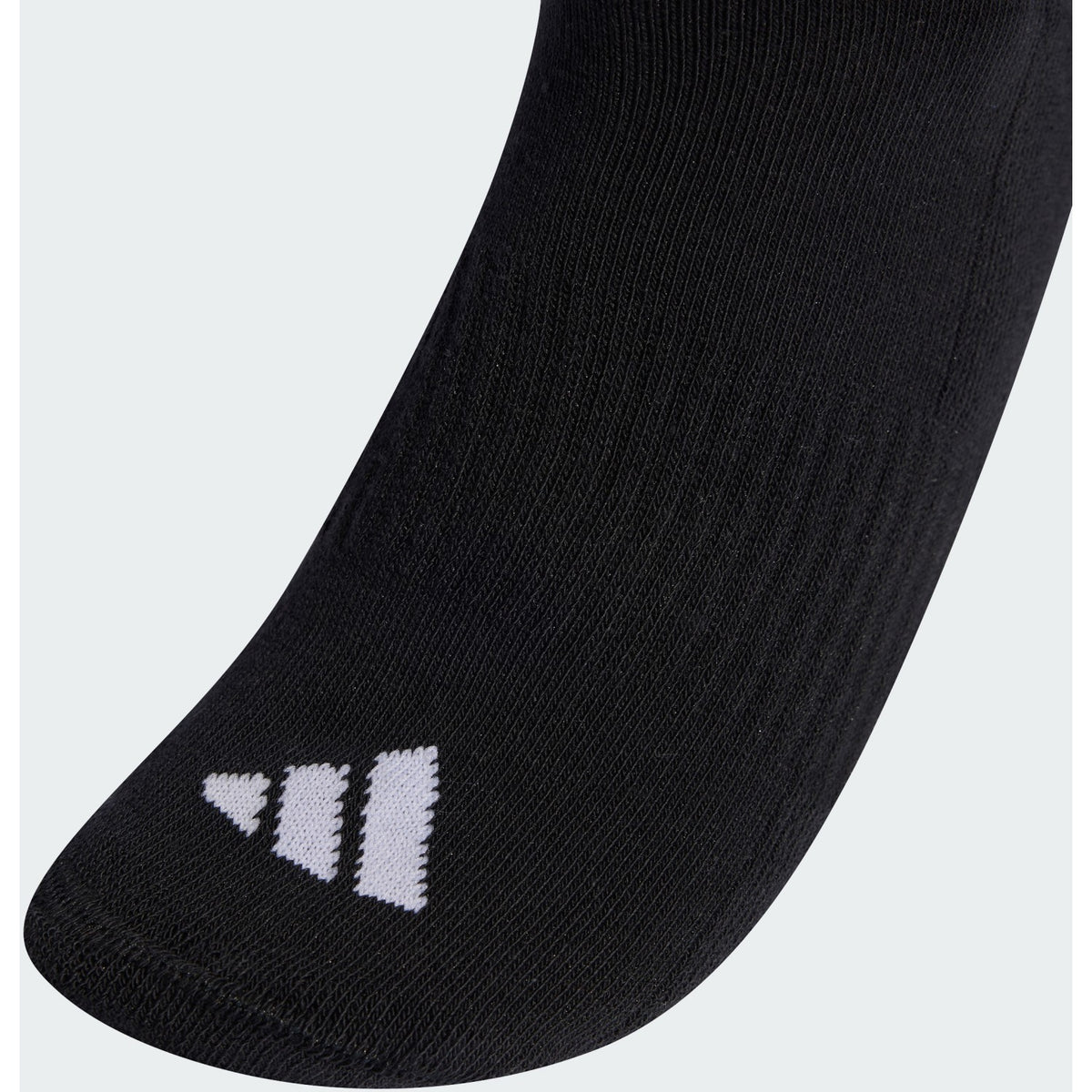 Adidas Calzini Unisex 3-Stripes Cushioned Crew 3 Paia - KC9641 - Nero / Bianco - vista 2