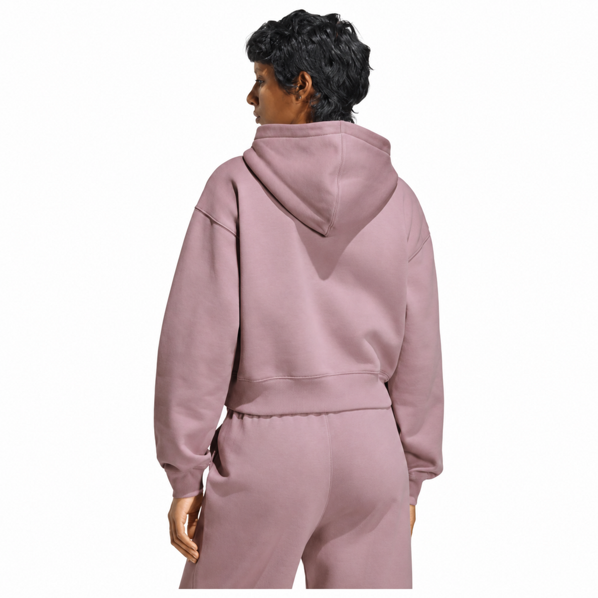 Adidas Essentials Fleece Full-Zip Cropped Hoodie Magic Mauve - retro