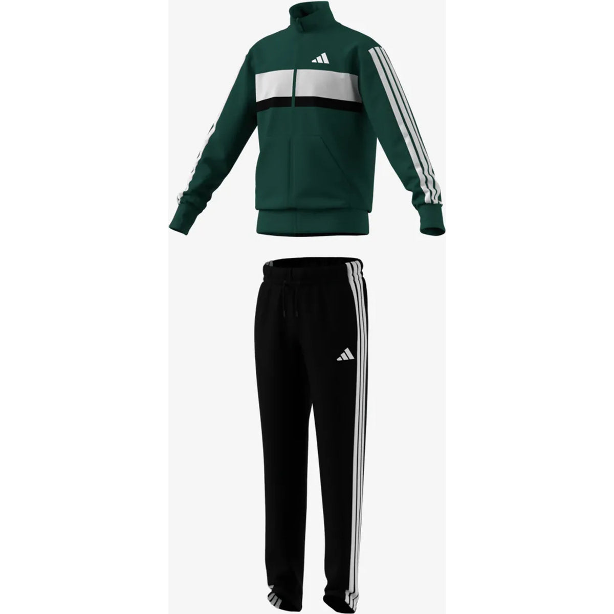 Adidas Tuta Junior Essentials 3-Stripes Tiberio - KZ0100 - Verde / Bianco / Nero - vista principale