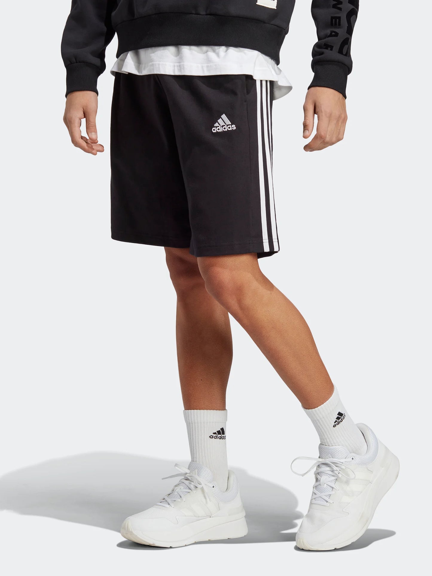 Adidas Pantaloncini Uomo - ESSENTIALS SINGLE JERSEY 3-STRIPES SHORTS - IC9382