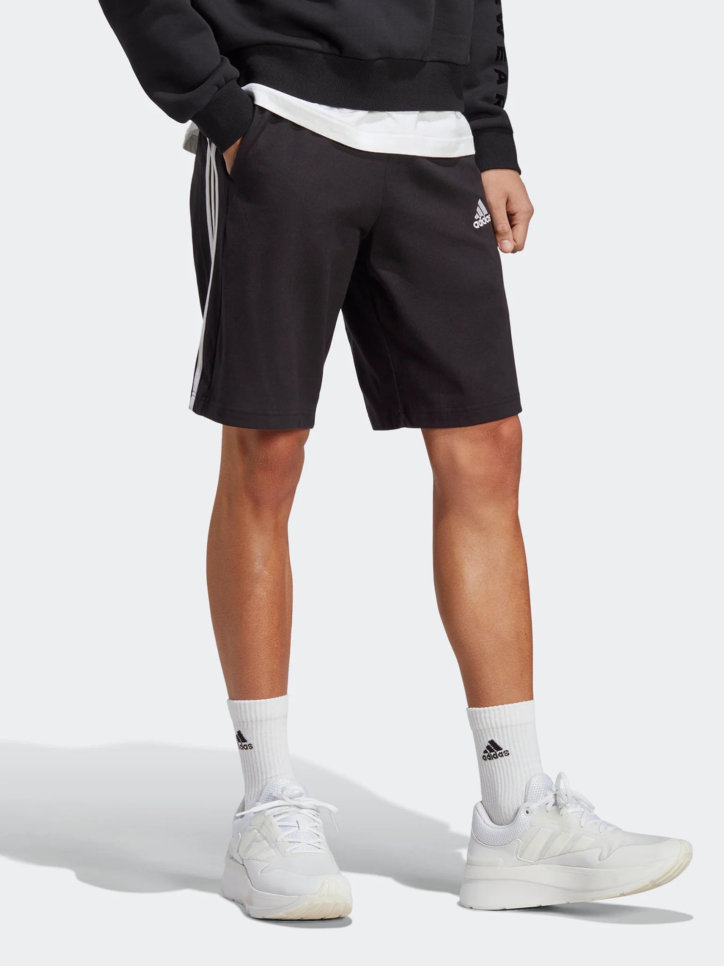 Adidas Pantaloncini Uomo - ESSENTIALS SINGLE JERSEY 3-STRIPES SHORTS - IC9382