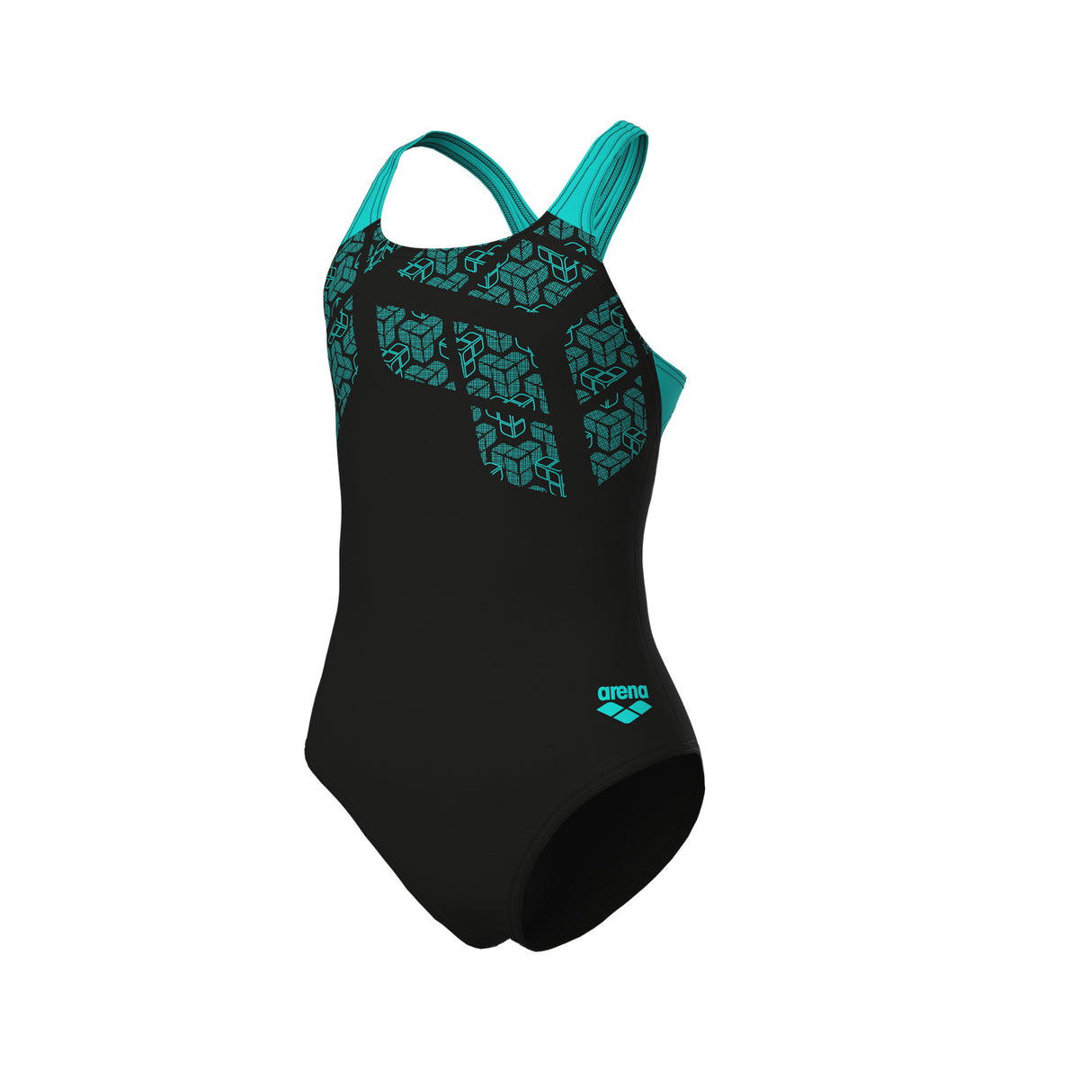 Arena Costume intero Bambina Kikko Swim Pro Back - 002878 - 580 - BLACK-WATER - vista frontale