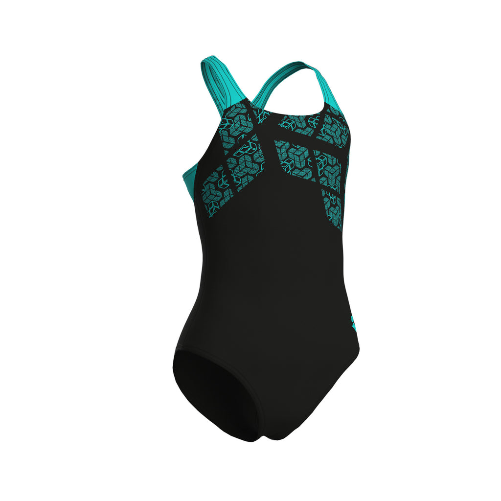Arena Costume intero Bambina Kikko Swim Pro Back - 002878 - 580 - BLACK-WATER - seconda vista