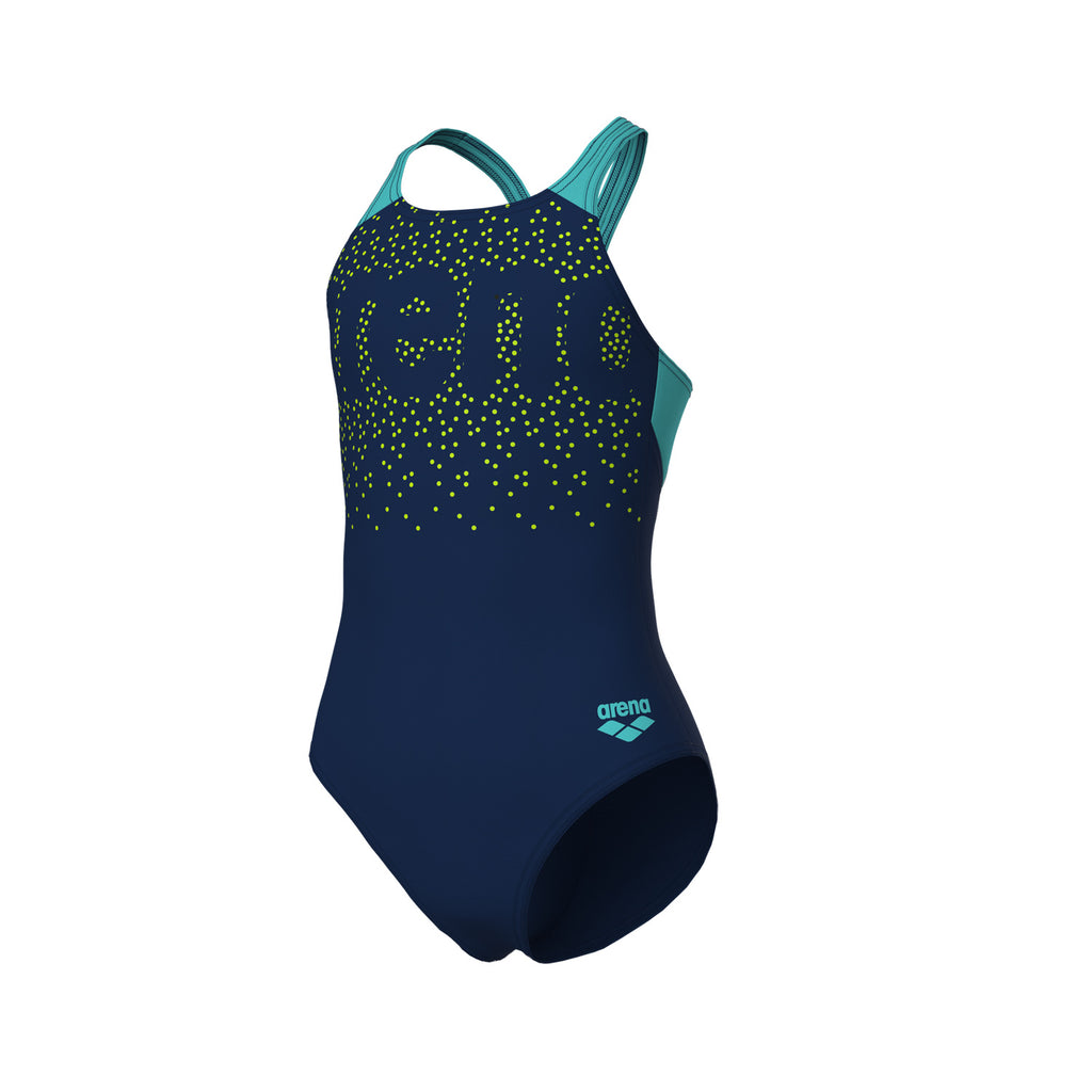 Arena Costume intero Bambina Painterly V Back - 011756 - 780 - NAVY-WATER - vista frontale