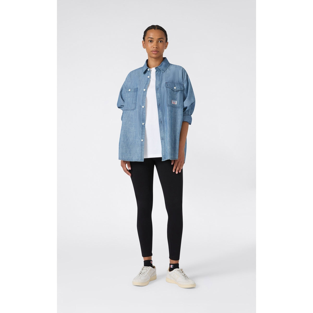 Champion Leggings Donna Icons Felpati - 117567 - Nero - vista 2