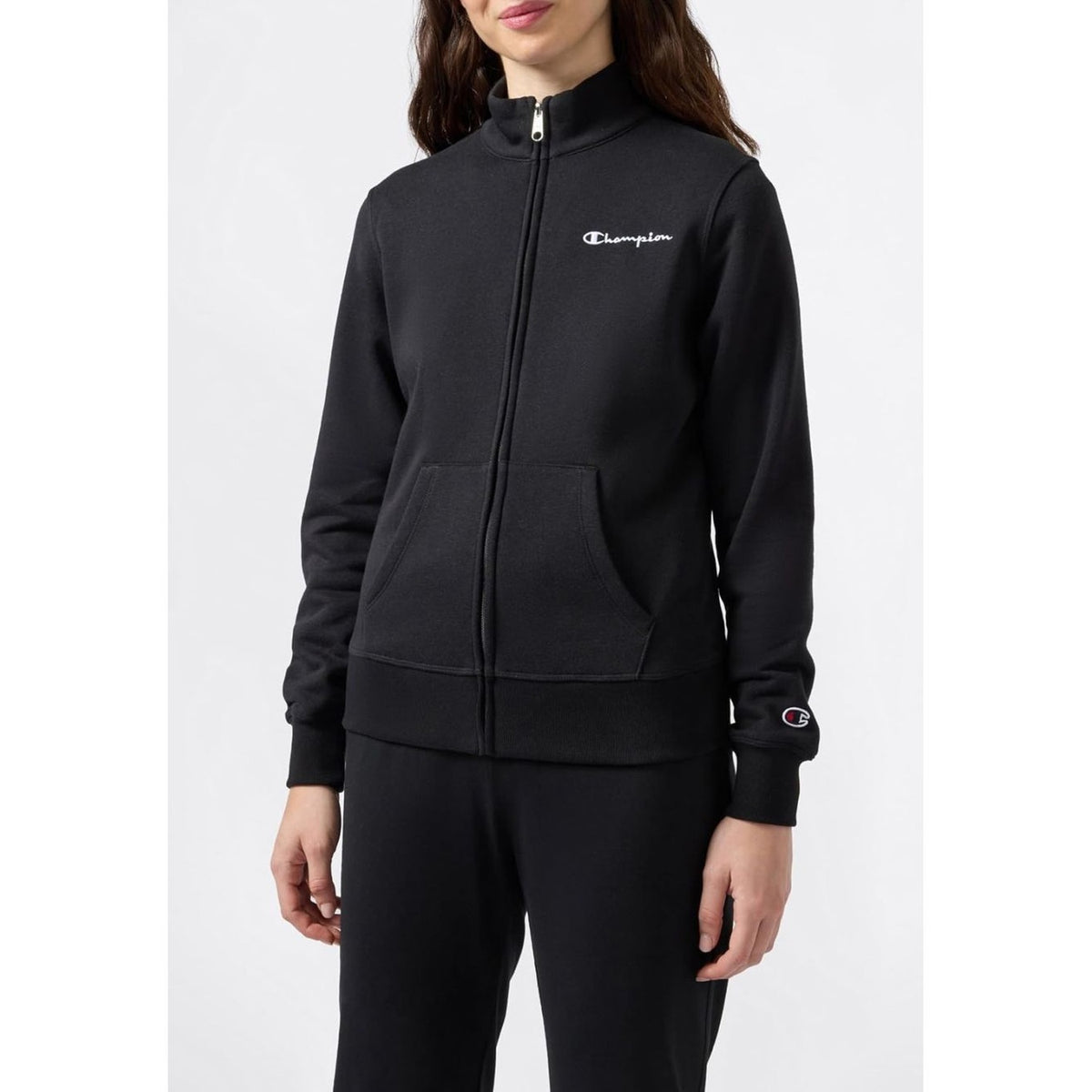 Champion Felpa Donna Full Zip Icons - 118407 - Nero - vista 2
